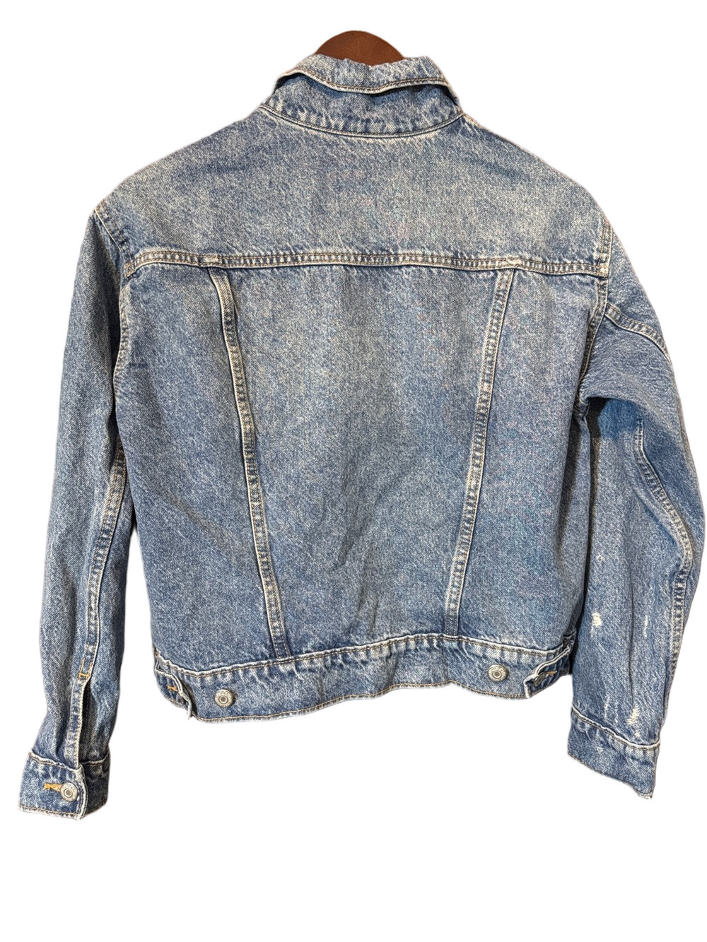 Old Navy Distressed Light Wash Denim Jacket in Blue Size XS - Picture 3 of 4